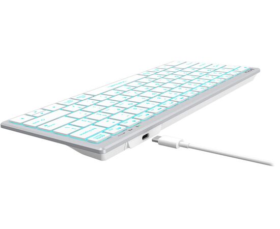  Клавиатура A4Tech Fstyler FX61 белый USB slim LED (FX61 White) 