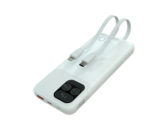  Внешний аккумулятор 10000mAh 1USB 3.0A 22.5W PD More choice PB55-10 с кабелем (White) 