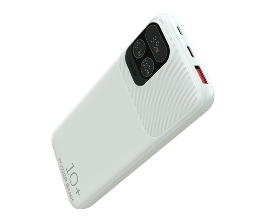  Внешний аккумулятор 10000mAh 1USB 3.0A 22.5W PD More choice PB55-10 с кабелем (White) 