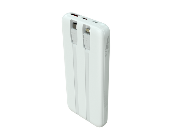  Внешний аккумулятор 10000mAh 1USB 3.0A 22.5W PD More choice PB55-10 с кабелем (White) 