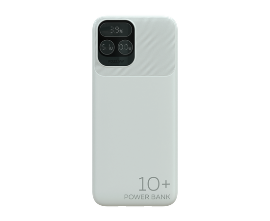  Внешний аккумулятор 10000mAh 1USB 3.0A 22.5W PD More choice PB55-10 с кабелем (White) 