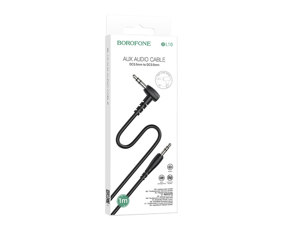  Аудиокабель AUX 3.5mm 1.0м Borofone BL10 (Black) 