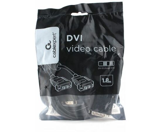  Кабель Cablexpert CC-DVIL-BK-6 DVI-D single link 19M/19M 1.8м CCS черный 
