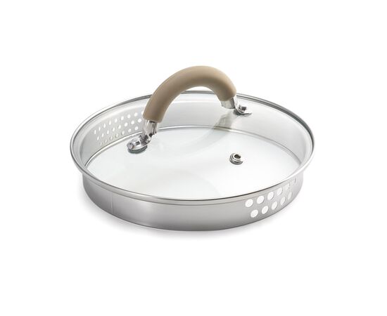  Кастрюля LARA LR02-344 (нерж) серия <Берлин> 5,7л 24x13см капс.дно, шкала, силик.накл, крыш.-дуршлаг 