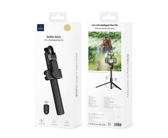  Монопод со стабилизатором 3в1 Wiwu Wi-SE009, 160см, пульт Bluetooth (Black) 