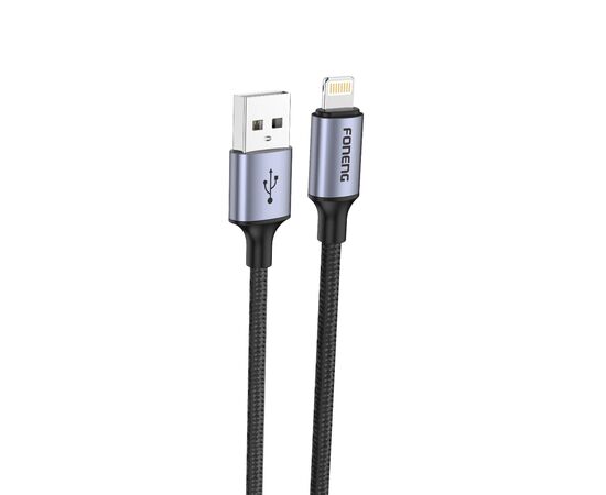  Кабель Type-C to Lightning Foneng X95 1.2M, 20W, нейлон (Black/Grey) 