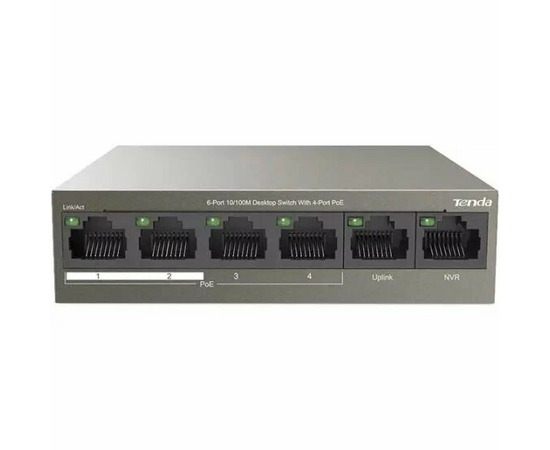  Коммутатор PoE неуправляемый IP-COM F1106P-4-63W 6-Ports 10/100 Mbps Base-TX/4-Ports PoE (PoE бюджет 58W) 