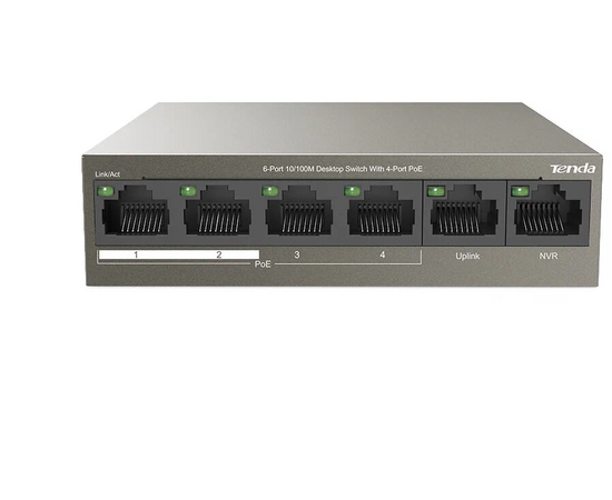  Коммутатор PoE неуправляемый IP-COM F1106P-4-63W 6-Ports 10/100 Mbps Base-TX/4-Ports PoE (PoE бюджет 58W) 