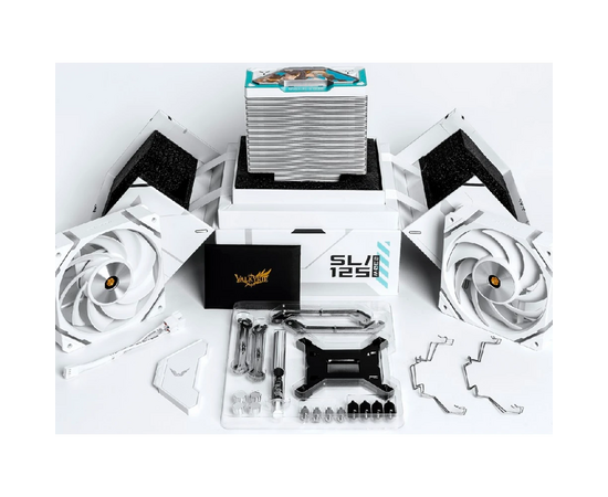 Кулер Valkyrie SL125 Valkyrie White (HW SL125 Valkyrie) / 6HPx6mm, 230W TDP, 2x120mm ARGB fans, 800-1850RPM, 80CFM, 29dBA 