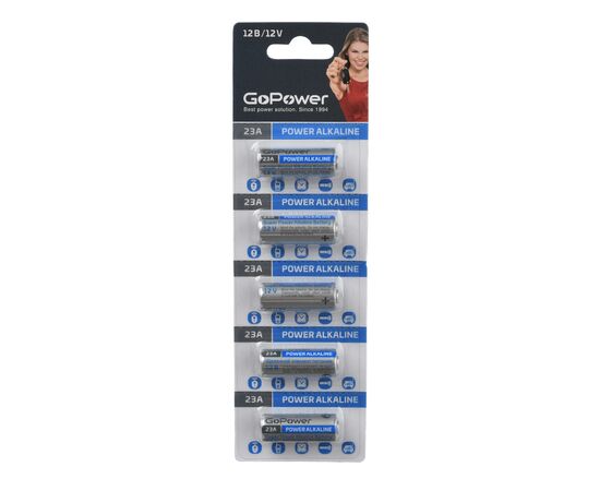  Батарейка GoPower LR23/A23/MN21 BL5 Alkaline 12V (5/100/1000) 