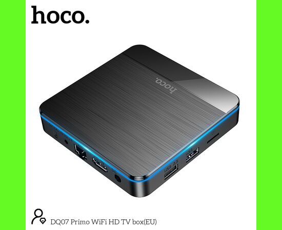  Смарт-ТВ приставка HOCO DQ07 Primo WiFi HD черный Cortex-A55, Android 9 version 4GB+64GB 
