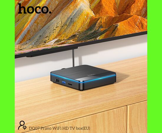  Смарт-ТВ приставка HOCO DQ07 Primo WiFi HD черный Cortex-A55, Android 9 version 4GB+64GB 