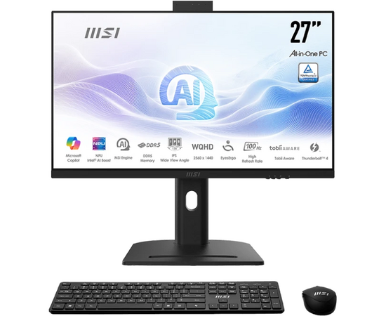  Моноблок MSI Modern AM273QP AI 1UM-002XRU (9S6-AF0111-002) 27" WQHD Core Ultra 7 155U/32Gb/SSD1Tb Graphics/noOS/kb/m/Black 