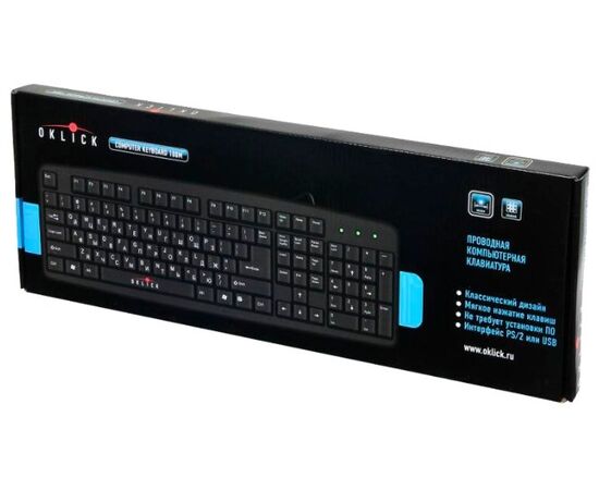  Клавиатура Oklick 100M черный USB 