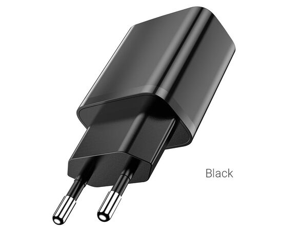  Блок питания сетевой 1 USB Borofone, BA52A, Gamble, 2100mA, пластик, огнестойкий, цвет: чёрный(1/66/254) 