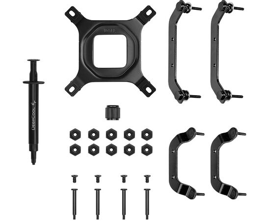  Кулер DEEPCOOL AN400 BK, Black LGA1700/1200/115X/AM5/AM4 низкопрофильный 52,5 mm (TDP 150W, PWM, Fan 120mm, 4 тепл. трубок, Copper Base) 
