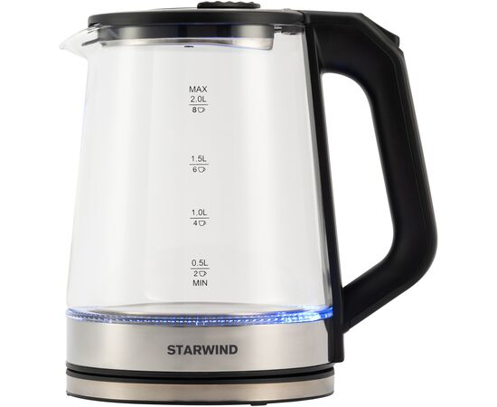  Чайник Starwind SKG5778 черный/прозрачный 