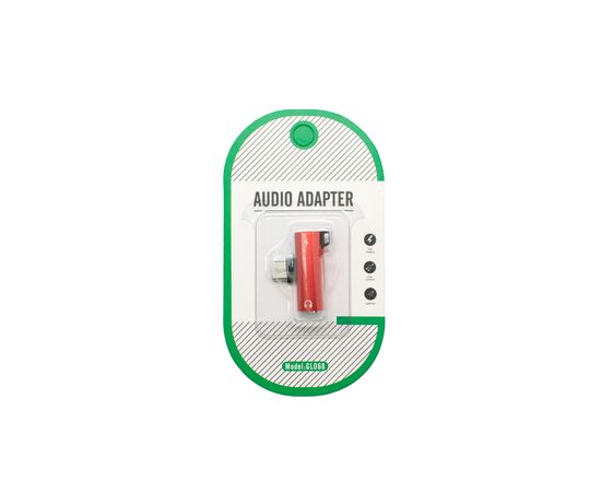  Адаптер Type-C(M) на Jack 3.5мм(F)+Type-C(F) красный, блистер 