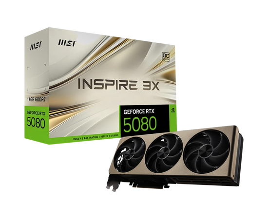  Видеокарта MSI RTX5080 Inspire 3X OC 16GB (RTX 5080 16G Inspire 3X OC) GDDR7 256bit 3xDP HDMI 3Fan RTL 