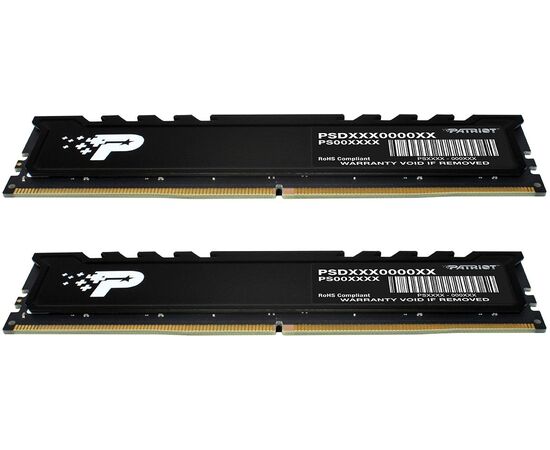  ОЗУ Patriot Signature Premium PSP532G4800KH1 DDR5 2x16GB 4800MHz RTL PC5-38400 CL40 DIMM 288-pin 1.1В kit single rank с радиатором Ret 