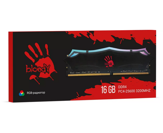  ОЗУ Bloody BDM016A3200RD RGB DDR4 16GB 3200MHz RTL Gaming PC4-25600 CL22 DIMM 288-pin 1.35В dual rank с радиатором Ret 