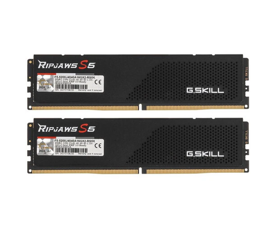  ОЗУ G.SKILL Ripjaws S5 32GB (F5-5200J4040A16GX2-RS5K) DDR5 (2x16GB) 5200MHz CL40 (40-40-40-83) 1.1V / Black 
